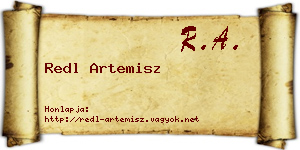 Redl Artemisz névjegykártya